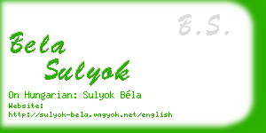 bela sulyok business card